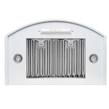 Golden Vantage 30" Wall Mount Stainless Steel White Finish Push Button Kitchen Range Hood Stove Vent