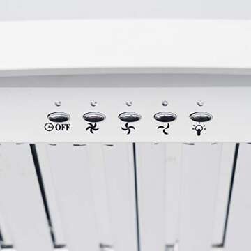 Golden Vantage 30" Wall Mount Stainless Steel White Finish Push Button Kitchen Range Hood Stove Vent