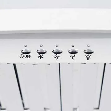 Golden Vantage 30" Wall Mount Stainless Steel White Finish Push Button Kitchen Range Hood Stove Vent