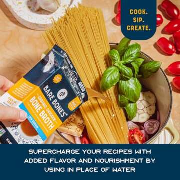 Bare Bones Low Sodium Organic Chicken Bone Broth | Pour w/ Pasture Raised Protein & Collagen for Cooking & Sipping | No Artificial Flavors Non-GMO Gluten & Dairy-Free Keto & Paleo Friendly | 16oz Carton