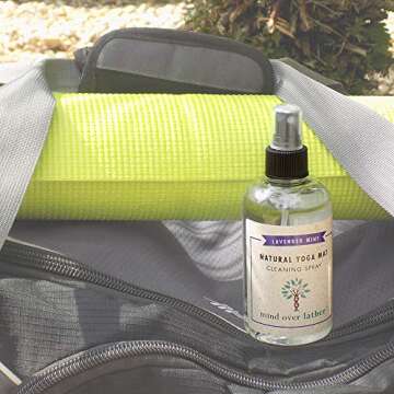 Mind Over Lather 100% Natural Yoga Mat Cleaning Spray 8oz | Works with All Mats | Cleans and Restores Using Essential Oils Naturally | Calming Lavender Mint