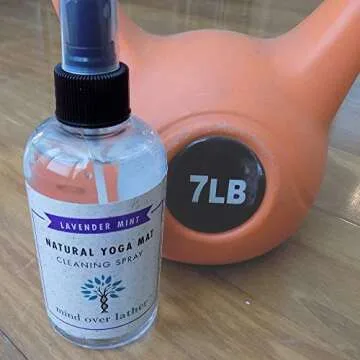 Mind Over Lather 100% Natural Yoga Mat Cleaning Spray 8oz | Works with All Mats | Cleans and Restores Using Essential Oils Naturally | Calming Lavender Mint