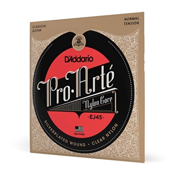 D'Addario EJ45 Pro-Arte Nylon Classical Guitar Strings – Normal Tension for Comfort