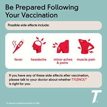 Tylenol Extra Strength Caplets with 500 mg Acetaminophen, Pain Reliever and Fever Reducer for Headache, Backache & Menstrual Pain Relief, 2-Caplet Pouches, 50 Count