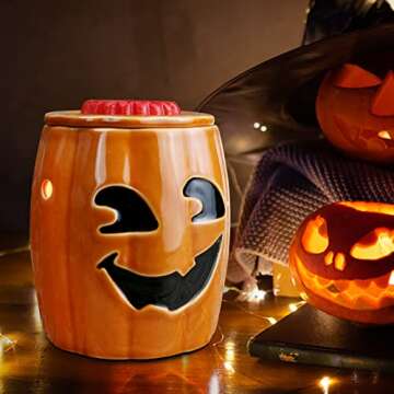 Ceramic Halloween Wax Melt Warmer, Candle Wax Warmer, 2-in-1 Electric Wax Melter and Fragrance Warme...