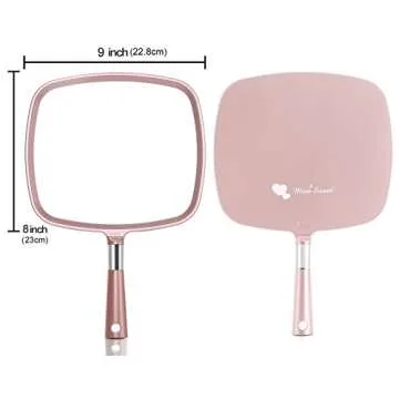 Miss Sweet Rose Gold Handheld Makeup Mirror 9x8 Inch
