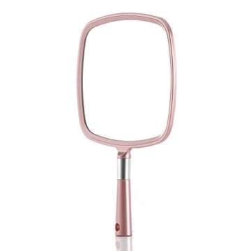 Miss Sweet Rose Gold Handheld Makeup Mirror 9x8 Inch