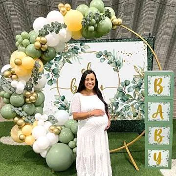 263 Pc Sage Green Baby Shower Decorations Boy Or Girl, Gender Neutral Mint Balloons Garland Kit, BABY Boxes, Oh Baby Backdrop Banner, Olive Green Baby Shower Decor, Woodland Safari Jungle