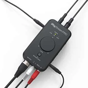 IK Multimedia iRig Stream Pro Streaming audio interface with in-line multi-input mixer, professional quality streaming, right in the palm of your hand.