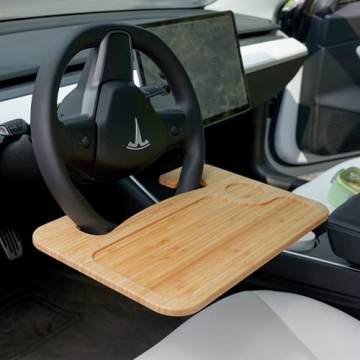 Bamboo Steering Wheel Tray for Laptop and Meals on the Go