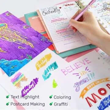 YOOUSOO Erasable Highlighters, Double Head Smooth Writing Highlighters Assorted Colors Chisel Tip Highlighter Markers, Double-end Erasable Highlighter Pen Markers