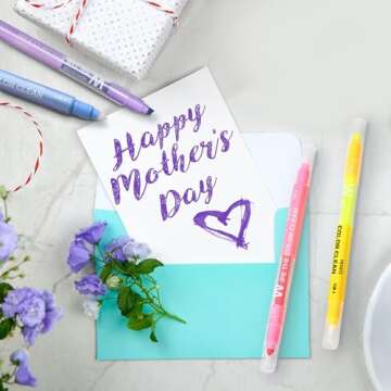 YOOUSOO Erasable Highlighters, Double Head Smooth Writing Highlighters Assorted Colors Chisel Tip Highlighter Markers, Double-end Erasable Highlighter Pen Markers