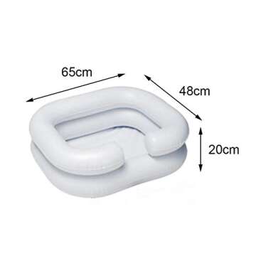 Birmingfive Portable Inflatable Shampoo Bowl for Injured, Elderly, Bed-Bound, Bedridden, Disabled, Handicapped, White, Hair Care Assistive Aid