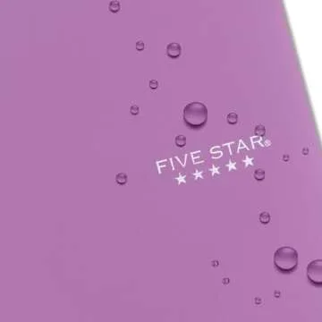 Five Star Spiral Notebook Plus Study App, 1 Subject, Wide Ruled Paper, 100 Sheets, 8" x 10-1/2", Amethyst Purple (72351)
