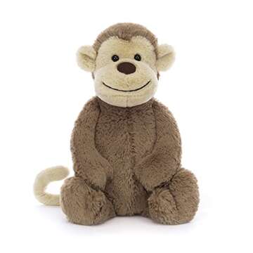 Jellycat Bashful Monkey Plush Toy - 12-Inch Loveable Monkey