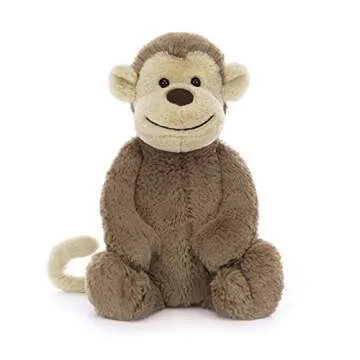 Jellycat Bashful Monkey Plush Toy - 12-Inch Loveable Monkey