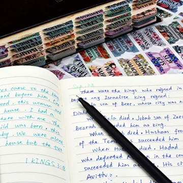 Cualfec Bible Index Tabs - 122 Pcs Floral Design