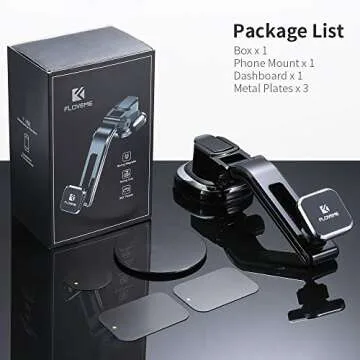 Dashboard Magnetic Car Phone Mount - FLOVEME Universal Strong Suction Cup 360 Hands Free Magnet Cell Phone Car Holder for iPhone X XR 11 Pro Xs Max 6 7 8 Plus Samsung Galaxy S20 S10 S9 S8 Note 10 9 8