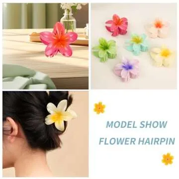 WACHLL Hawaiian Flower Claw Clips - Strong Hold Hair Accessories