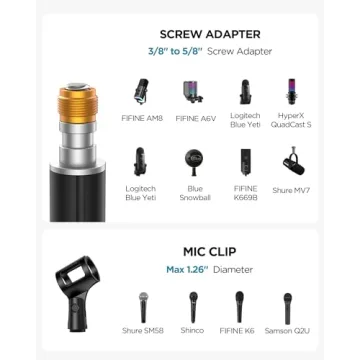 InnoGear Telescopic Mic Stand - Adjustable & Portable