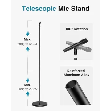 InnoGear Telescopic Mic Stand - Adjustable & Portable