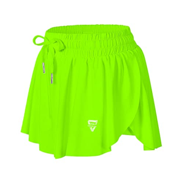 Wsirmet Flowy Butterfly Shorts for Women - 2-in-1 Gym Shorts