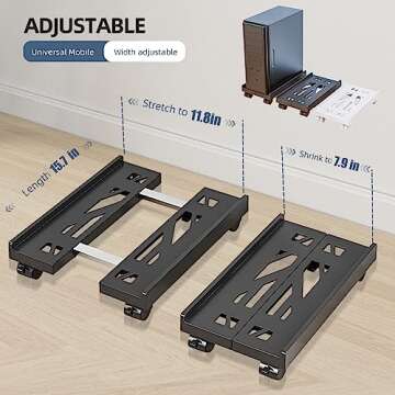 Versatile Adjustable Mobile CPU Stand for Your Computer Tower