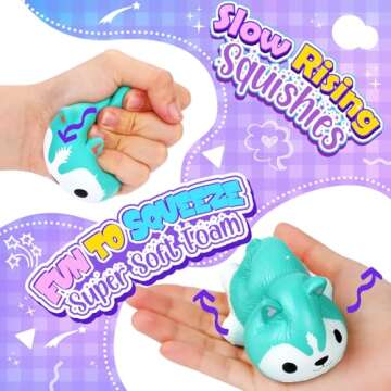 6PCS Cat Squishies Slow Rising Stress Balls for Kids Adults Jumbo Foam Squishy Toys Anxiety Relief Fidget Toys Treasure Box Classroom Prizes Party Favors Stocking Stuffers Valentines Easter Goodie Bag