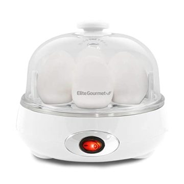 Elite Gourmet EGC322CW Easy Egg Cooker Electric 7-Egg Capacity, Soft, Medium, Hard-Boiled Egg Cooker...