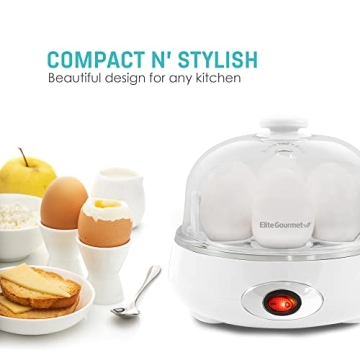 Elite Gourmet Easy Egg Cooker for Perfectly Boiled Eggs