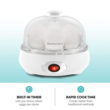Elite Gourmet Easy Egg Cooker for Perfectly Boiled Eggs