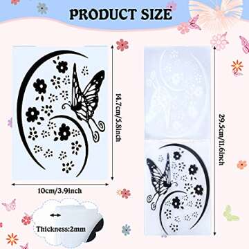 12 Pieces Embossing Folders DIY Craft Template Stencil Butterfly Star Embossing Templates Paper Card Decorating Mold Scrapbook Album Making Tool for Card Scrapbook DIY Craft, 11.7 x 3.9 Inch