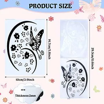 12 Pieces Embossing Folders DIY Craft Template Stencil Butterfly Star Embossing Templates Paper Card Decorating Mold Scrapbook Album Making Tool for Card Scrapbook DIY Craft, 11.7 x 3.9 Inch