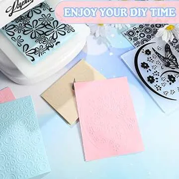 12 Pieces Embossing Folders DIY Craft Template Stencil Butterfly Star Embossing Templates Paper Card Decorating Mold Scrapbook Album Making Tool for Card Scrapbook DIY Craft, 11.7 x 3.9 Inch