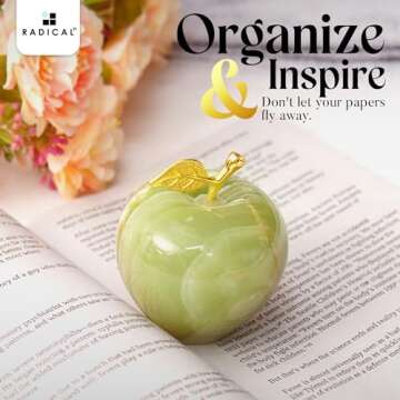 Radicaln Marble Decoration Piece Green Onyx 3" Inch Handmade Apple Paperweight Home Decor – Best for Office Table Decoration & Study Room Decor Paperweight