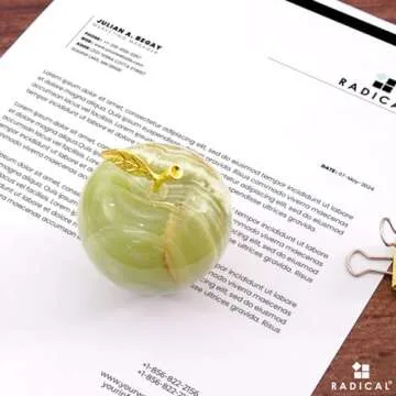 Radicaln Marble Decoration Piece Green Onyx 3" Inch Handmade Apple Paperweight Home Decor – Best for Office Table Decoration & Study Room Decor Paperweight