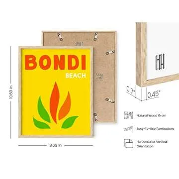 HAUS AND HUES Colorful Framed Wall Art - Set of 6 Trendy Travel Wall Decor, Aesthetic Preppy Room Decor, Travel Decor for Home, Multi Color Around the World Travel Theme (Beige Framed, 8x10)