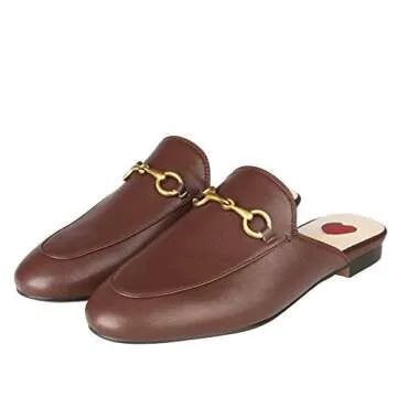 Arqa Mules Women's Leather Slip-on Loafers for Comfort