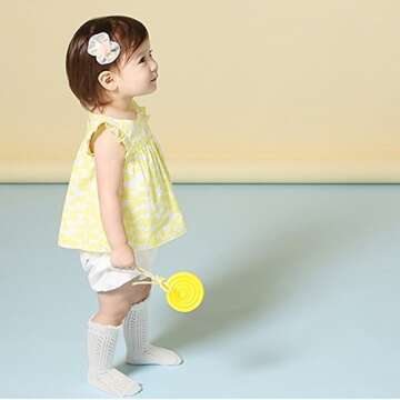 Stylish ACTLATI Baby Girls Anti-skid Knee High Socks