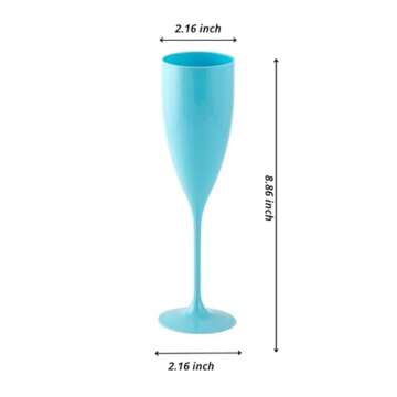 GRUPO MIRANDINHA - 10 Acrylic Champagne Flutes 5.4 fl oz (160 ml) – BPA-Free, Shatterproof, Elegan...
