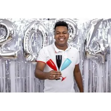 GRUPO MIRANDINHA - 10 Acrylic Champagne Flutes 5.4 fl oz (160 ml) – BPA-Free, Shatterproof, Elegant Design for Weddings & Celebrations – Modern Baby Blue Finish