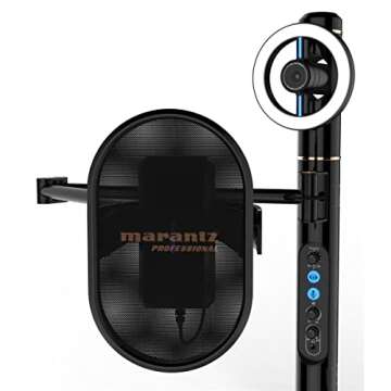 Marantz Professional Turret - USB-C Broadcast Video System with Full HD webcam (H.264 video compression), USB condenser mic (48kHz/16-bit) and pop filter, Dimmable LED light ring & internal USB hub