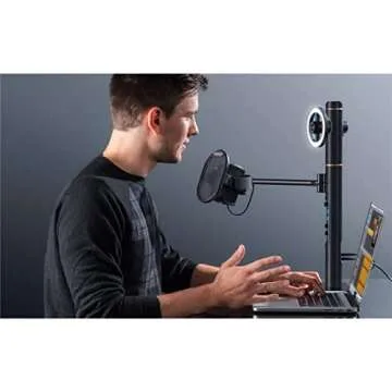 Marantz Professional Turret - USB-C Broadcast Video System with Full HD webcam (H.264 video compression), USB condenser mic (48kHz/16-bit) and pop filter, Dimmable LED light ring & internal USB hub