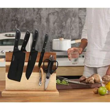 Resafy Magnetic Knife Holder - Stylish Acacia Wood Design