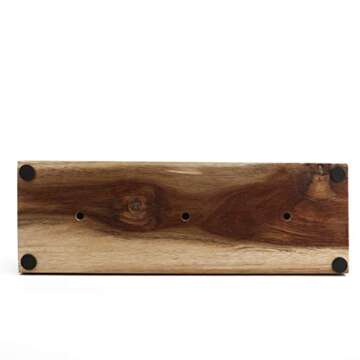 Resafy Large Magnetic Knife Holder,Acacia Wooden Magnetic Knife Block 12 X 10 Inches,Rack Magnetic Universal Stands with Strong Enhanced Magnets Strip Kitchen Storage Cutlery Organizer Without Knifves