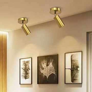 Zicbol Track Lighting Ceiling Spotlight, Gold Ceiling Light Fixture, Gu10 Ceiling Spotlights Indoor ...