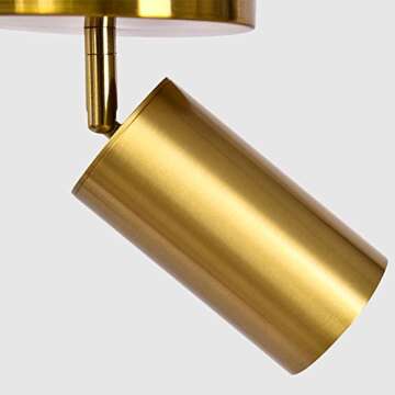 Zicbol Track Lighting Ceiling Spotlight, Gold Ceiling Light Fixture, Gu10 Ceiling Spotlights Indoor Angle Adjustment Modern Wall Lamp for Living Room, Gallery, Cabinet, Hallway, Bedroom 2 Packs