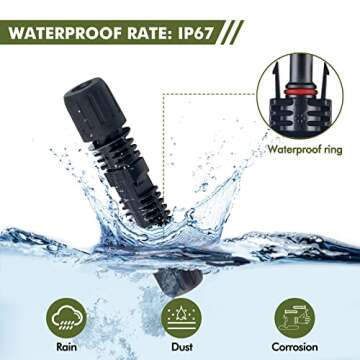 HQST 5 Pairs Solar Connectors Male/Female IP67 Waterproof Solar Panel Cable Connectors