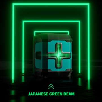 COYU Self-Leveling Cross Line Laser Level -Japanese Green Beam, 100ft Range, 360° Rotation, Carryin...