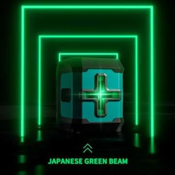 COYU Self-Leveling Cross Line Laser Level -Japanese Green Beam, 100ft Range, 360° Rotation, Carryin...